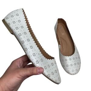 NWT SO Girls 6 Memory Foam Shoes Sparkle Slip On Floral Silver Flats Women's 7